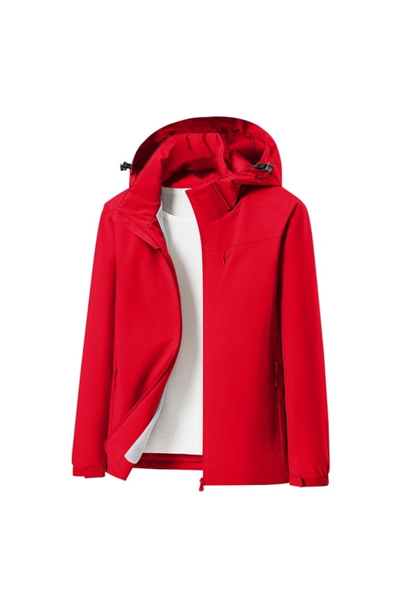 Winter Plush Hooded Jacket for Women Waterproof Softshell Plus Size Rain Coat Fall Winter Fleece Lined Warm Jackets Casual Outdoor Ski Climbing Coats with Pockets