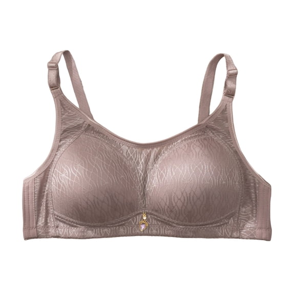 VEKDONE Wireless Bras for Women Comfortable Supportive No Underwire Full Coverage Push Up Padded Bra Lightweight Breathable Everyday Bra Coffee Size 42