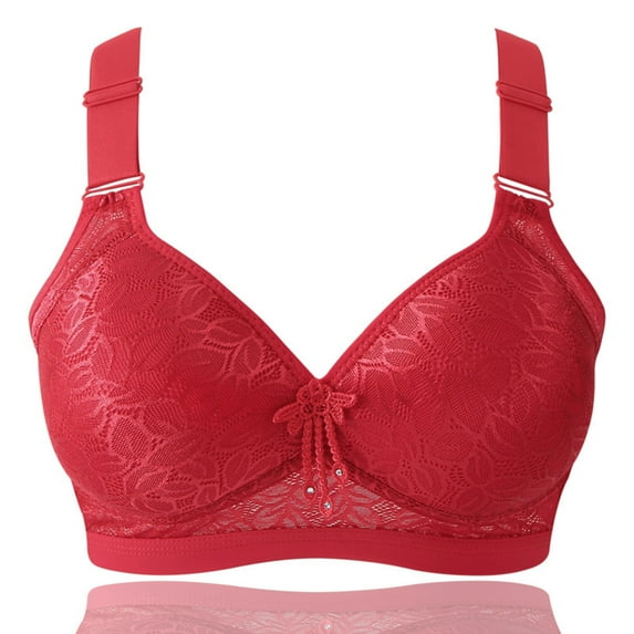 VEKDONE Women Padded Push Up Bras Adjustable Everyday Soft Underwire T-Shirt Bra Red,38BCD