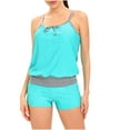 thumbnail image 1 of VEKDONE Women Tank Top Swimsuits 2 Piece Bathing Suits With Shorts Summer Tie-Dye Swimming Trunks Beach Wear Light Blue,L, 1 of 4