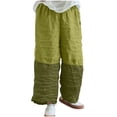 thumbnail image 1 of VEKDONE Women Wide Leg Pants Fashion Color Block Patchwork Palazzo Pants Summer Casual Elastic Waist Loose Fit Travel Trousers with Pockets Green XL, 1 of 6