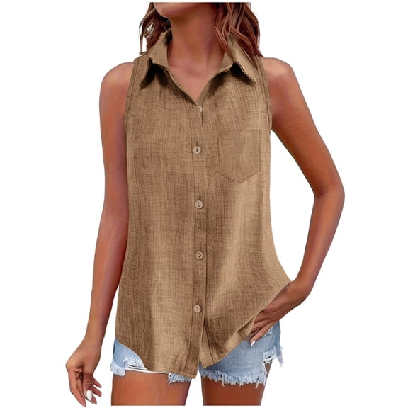 VEKDONE Women Wide Straps Ribbed Tank Tops Sleeveelss Basic Camisole Tops Scoop Neck Casual Summer Shirts Khaki M
