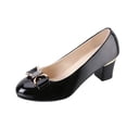 thumbnail image 1 of KEGIRLOM Women's Casual Versatile On Mid-Heel Heel Plus Size Shoes Spring/Summer Style Trendy Comfortable Work Shoes All Year Round. Black 7.5, 1 of 9