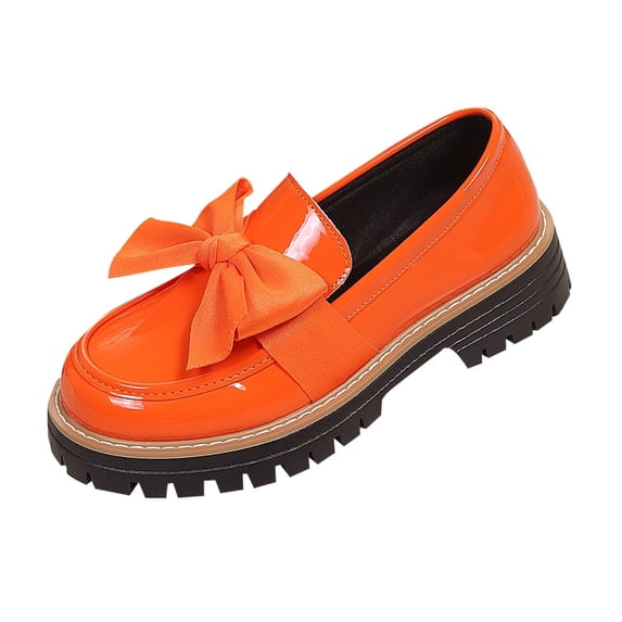 KEGIRLOM Women's Casual Versatile Thick-Soled Non Loafers Plus Size Spring/Summer Style Comfortable Fashionable And Versatile Shoes/Slippers. Orange 9