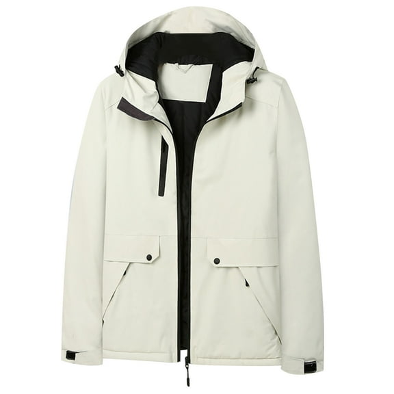 VEKDONE Women's Fall Winter Warm Hooded Jackets Full Zip Up Plus Size Softshell Jacket Outdoor Mountaineering Coats Winter Riding Windproof Work Coat