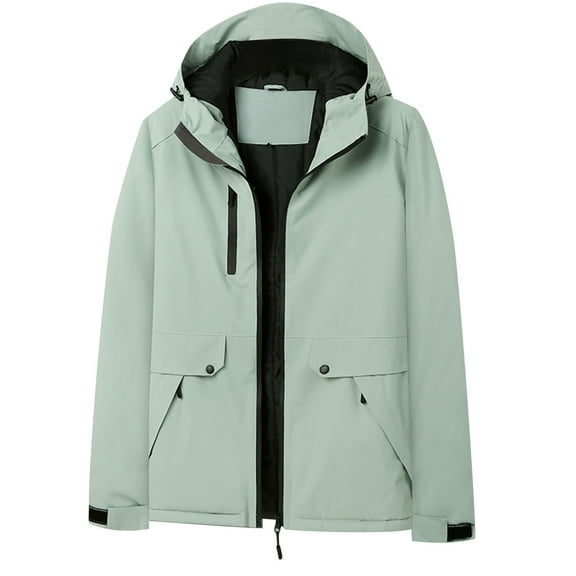 VEKDONE Women's Fall Winter Warm Hooded Jackets Full Zip Up Plus Size Softshell Jacket Outdoor Mountaineering Coats Winter Riding Windproof Work Coat