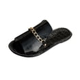 thumbnail image 1 of VEKDONE Women's Flip Flop Sandals Women's Fashion Casual Spring And Summer New Beach Metal Chain Round Toe Open Toe Flat Slippers, 1 of 9