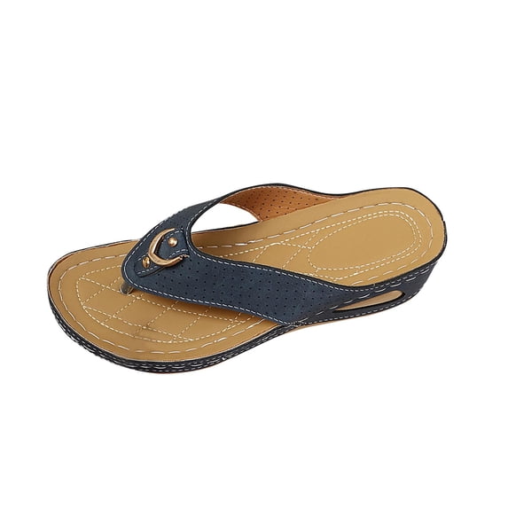 VEKDONE Women's Flip Flop Sandals Women's Fashionable And Casual Summer New Comfortable Solid Color Wedge Slippers