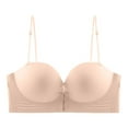 thumbnail image 1 of VEKDONE Women's Front Closure Strapless Bra Seamless Push Up Comfort Wireless Adjustable T-Shirt Bra for Everyday Wear Soft Bra Beige Size S, 1 of 6