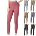 thumbnail image 1 of VEKDONE Women's High Waisted Yoga Leggings Buttery Soft 7/8 Length Workout Leggings Solid Color Slim Fit Stretchy Tights Butt Lifting Tummy Control Athletic Leggings, 1 of 3