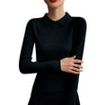 thumbnail image 1 of VEKDONE Women's Lapel Sweater Fashion Solid Color Long Sleeves Thin Sweaters Casual Loose Fit Comfy Basic Knitwear Sweaters Dressy Business Work Tops, 1 of 5
