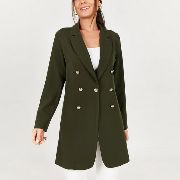 VEKDONE Women's Long Sleeve Blazers Lapel Neck Single Button Casual Work Office Regular Blazer Jacket 2026 S,M,L,XL,XXL