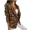 thumbnail image 1 of VEKDONE Women's Long Sleeve Leopard Print Blazer Jacket Clearance Sale Elegant Slim Fit Work Office Outwear with Pocket Business Casual Button Loose Fit Blazer Coat, 1 of 6