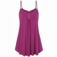 thumbnail image 1 of VEKDONE Women's Plus Size Tank Tops Summer Sleeveless V-Neck Spaghetti Straps Tanks Trendy Pleated Flowy Tunics Tops Solid Color Lounge Vests Hot Pink 3X-Large, 1 of 2