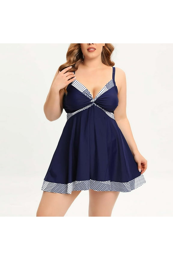 Women's Plus Size Tankini Two Piece Swimsuits for Women Plus Size Tummy Control Bathing Suits Tankinis Top with Boy Shorts Navy,XXXL