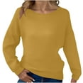 thumbnail image 1 of VEKDONE Women's Ribbed Knit Sweaters Casual Long Sleeve Boat Neck Knitted Tops Solid Color Loose Fit Pullover Sweater Fall Jumper Tops Shirts, 1 of 8
