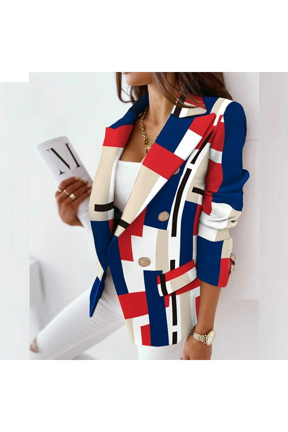 Women's Soft Lightweight Blazer Cardigan Button Long Sleeve Business Vintage Blazer Jackets Coat 2025 Clearance on Sale S/M/L/XL/2XL