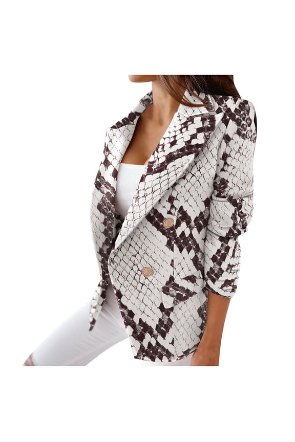 Women's Soft Lightweight Blazer Cardigan Button Long Sleeve Business Vintage Blazer Jackets Coat 2025 Clearance on Sale White X-Large