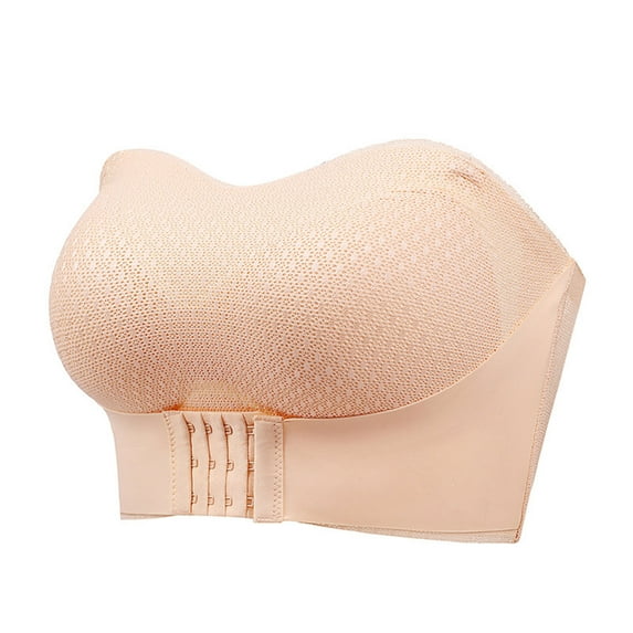 VEKDONE Women's Strapless Bras Comfort Plus Size Everyday Bra Wirefree Bralette Bras Underwear Khaki,XXXXXXL