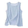 thumbnail image 1 of VEKDONE Women's Striped Tank Tops Summer Sleeveless Crewneck Tunic Tops Casual Loose Fit Lightweight Cotton Tanks Fashion Daily Wear Vests Beach Shirts Blue XXXL, 1 of 8