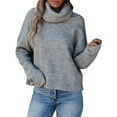 thumbnail image 1 of VEKDONE Women's Turtleneck Sweaters Knit Long Sleeve Warm Pullover Sweaters Casual Loose Fit Solid Color Tops Fall Winter Soft Comfy Knitwear Jumper, 1 of 6