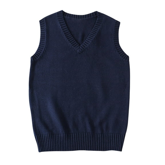 VEKDONE Women’s V Neck Sweater Vest School Uniform Solid Color Sleeveless Knit Sweaters Pullover Tank Tops Soft Comfy Knitwear Tanks