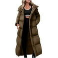 thumbnail image 1 of VEKDONE Women's Winter Long Puffer Coats with Hood Button Zip Up Thickened Down Jackets Winter Trendy Warm Clothes Outerwear with Pockets, 1 of 6