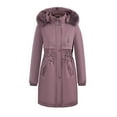 thumbnail image 1 of VEKDONE Women's Winter Thicken Puffer Coat Warm Jacket Hooded Coats Waterproof Plush Lined Long Down Jacket Parkas with Pockets, 1 of 3