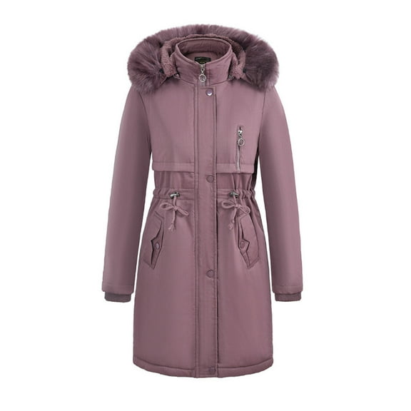 VEKDONE Women's Winter Thicken Puffer Coat Warm Jacket Hooded Coats Waterproof Plush Lined Long Down Jacket Parkas with Pockets