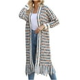thumbnail image 1 of VEKDONE Womens Boho Cardigan Sweater Open Front Fringed Tassels Aztec Maxi Cardigan Jacket Fall Winter Long Sleeve Loose Long Cardigans, 1 of 8