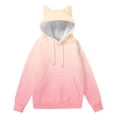 thumbnail image 1 of VEKDONE Womens Cat Ear Hoodies Trendy Gradient Tunic Sweatshirt Cute Drawstring Sweatshirts Fall Long Sleeve Loose Fit Hooded Pullover with Pocket Pink XXL, 1 of 5