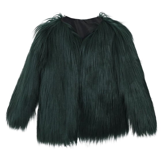 VEKDONE Womens Faux Fur Jackets Open Front Furry Coats Long Sleeve Plus Size Shaggy Jacket Winter Fleece Warm Cardigan Outerwear