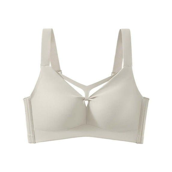 VEKDONE Womens Full Coverage Bras Wireless Seamless Push Up Bra Comfortable Tshirt Bralette Plus Size Soft Comfy Everyday Bra Beige Size S