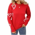 thumbnail image 1 of VEKDONE Womens Heart Sweaters Long Sleeve Loose Fit Pullover Tops Winter Knit Sweater Streetwear, 1 of 9