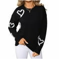 thumbnail image 1 of VEKDONE Womens Heart Sweaters Long Sleeve Loose Fit Pullover Tops Winter Knit Sweater Streetwear, 1 of 9