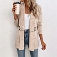 thumbnail image 1 of VEKDONE Womens Heathered Knit Cardigan Shawl Collar Open Front Overcoat Relaxed Fit Ribbed Cuffs and Hem Jackets Fall Winter Fashion Clothing for Commuting, 1 of 6