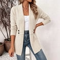 thumbnail image 1 of VEKDONE Womens Heathered Knit Cardigan Shawl Collar Open Front Overcoat Relaxed Fit Ribbed Cuffs and Hem Jackets Fall Winter Fashion Clothing for Commuting, 1 of 6