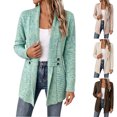 thumbnail image 1 of VEKDONE Womens Heathered Knit Cardigan Shawl Collar Open Front Overcoat Relaxed Fit Ribbed Cuffs and Hem Jackets Fall Winter Fashion Clothing for Commuting, 1 of 6