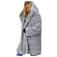 thumbnail image 1 of VEKDONE Womens Hooded Faux Fur Coats Winter Fashion Long Sleeve Fluffy Fleece Open Front Cardigans Jacket Casual Plus Size Warm Mid-Length Outwear, 1 of 8