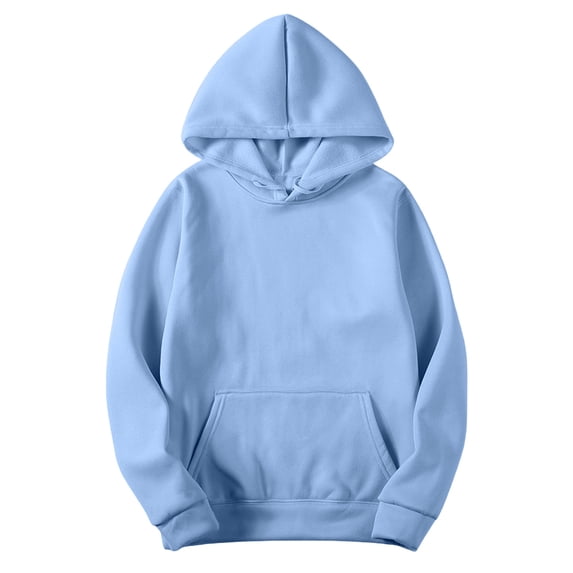 VEKDONE Womens Hoodie Sweatshirt Fall Long Sleeve Drawstring Hooded Pullover with Pocket Solid Color Basic Loose Fit Sweatshirts Sky Blue L