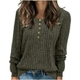 thumbnail image 1 of VEKDONE Womens Lightweight Sweaters Long Sleeve Button Henley Shirt Ribbed Knit Crewneck Sweater Solid Color Loose Fit Tunic Tops, 1 of 7