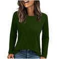 thumbnail image 1 of VEKDONE Womens Long Sleeve Crew Neck Tunic Tops Fall Casual Loose Lightweight Pullover Top Solid Color Basic Soft Blouse, 1 of 8