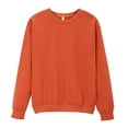thumbnail image 1 of VEKDONE Womens Long Sleeve Crewneck Sweatshirt Solid Color Basic Pullover Top Fall Thin Fleece Loose Fit Casual Sweatshirts Orange XXL, 1 of 4