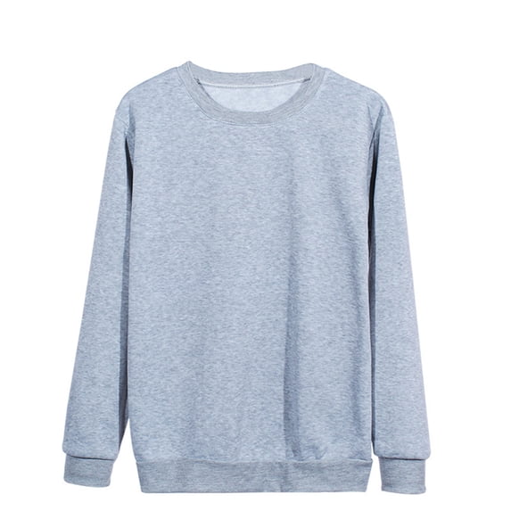 VEKDONE Womens Long Sleeve Crewneck Sweatshirts Solid Color Loose Fit Tunic Pullover Casual Lightweight Basic Workout Athletic Pullovers Gray L