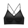 thumbnail image 1 of VEKDONE Womens Neck Hanging Beautiful Back Bra with Seamless Gathering, Comfortable top Support, no Steel Ring Bra, Backless Sport Bras Black Size L, 1 of 4