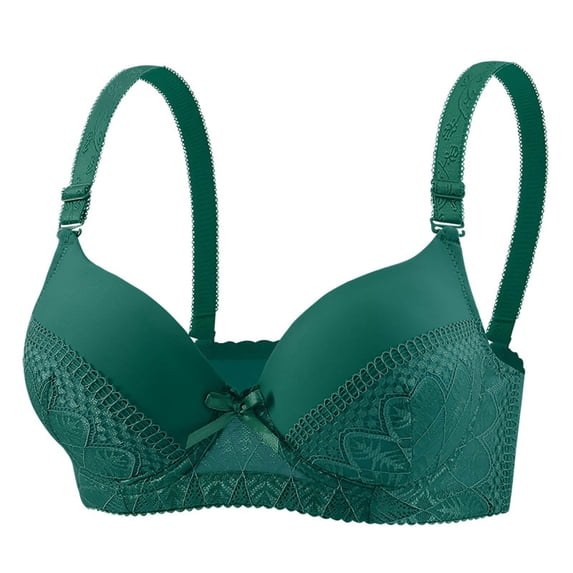 VEKDONE Womens Push Up Wireless Bras Full Coverage Adjustable Straps Breathable Underwire Everyday Bra Soft Comfort Daily Bra Green Size 36