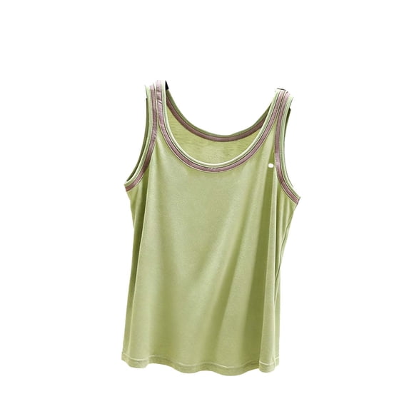 VEKDONE Womens Sleeveless Crew Neck Tank Tops Summer Solid Color Loose Fit Tunic Tops Casual Lightweight Breathable Modal Tanks Green L