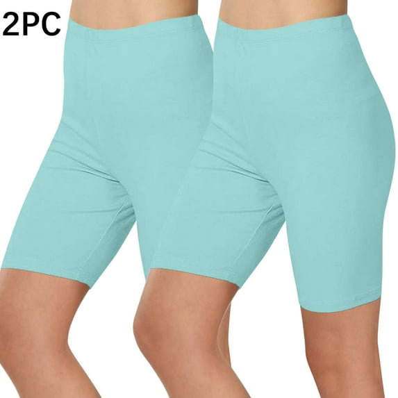 VEKDONE Workout Shorts for Women 2 Pcs High Waisted Tummy Control Yoga Pants Casual Gym Stretchy Jogger Pant Solid Color Soft Comfy Leggings