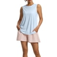 thumbnail image 1 of VEKDONE Workout Tops for Women Sleeveless Back Mesh Athletic Tank Tops UPF 50+ Running Tanks with Side Slits Loose Fit Gym Yoga Shirt Blue S, 1 of 9