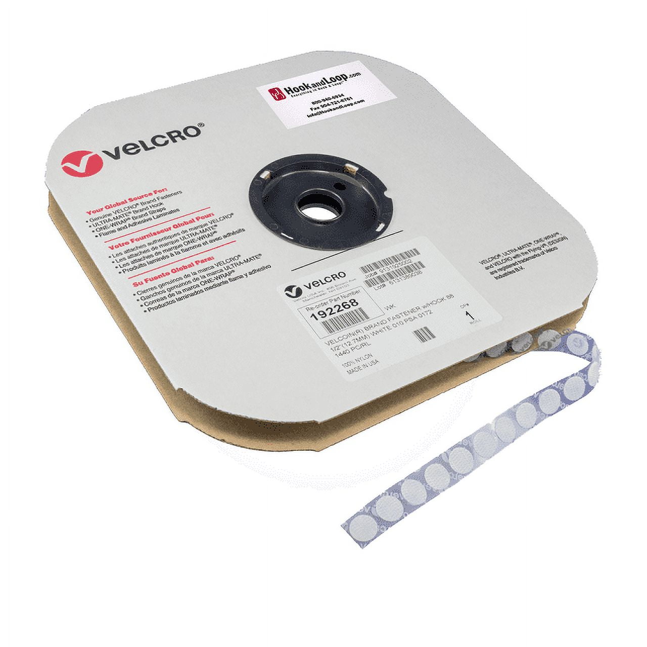 VELCRO® Brand - 1/2" White Hook VELCOIN®